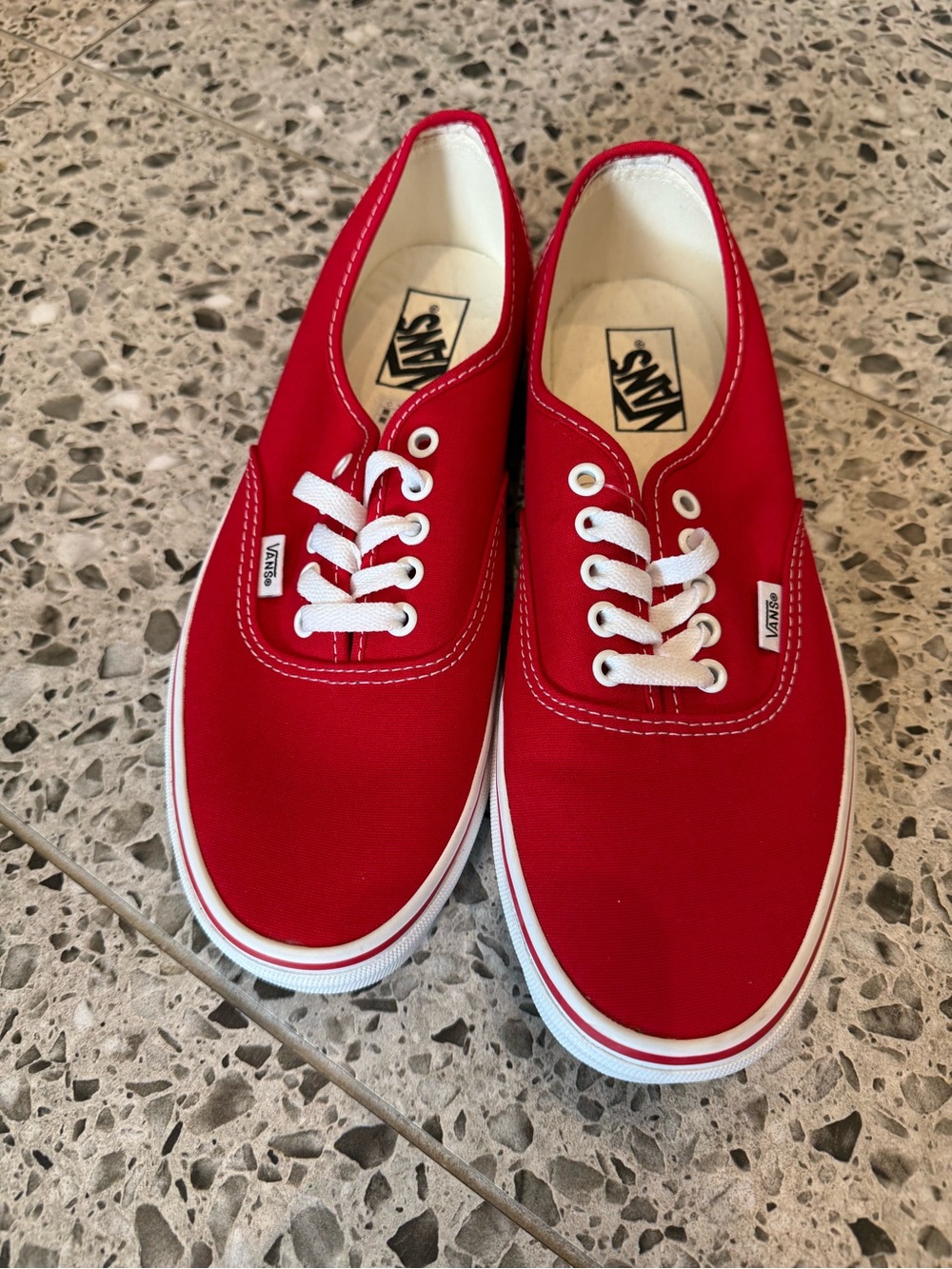 Vans Classic Low-Top Canvas Sneakers - Red with White Accents